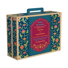 Wedding Announcement Gift Box Premium Gold Suitcase Style
